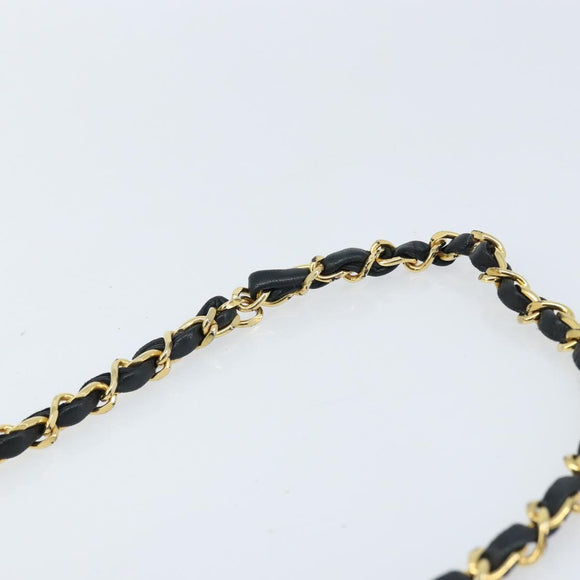 CHANEL Chain Shoulder Bag Patent leather Black Gold CC Auth bs32777