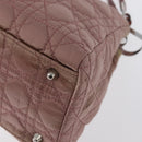 Christian Dior Canage Handtasche Nylon Pink Silber Auth bs32778-15