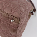 Christian Dior Canage Handtasche Nylon Pink Silber Auth bs32778-17