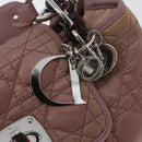 Christian Dior Canage Handtasche Nylon Pink Silber Auth bs32778-18