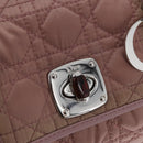 Christian Dior Canage Handtasche Nylon Pink Silber Auth bs32778-19