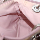 Christian Dior Canage Handtasche Nylon Pink Silber Auth bs32778-24
