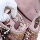 Christian Dior Canage Handtasche Nylon Pink Silber Auth bs32778-26