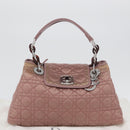 Christian Dior Canage Handtasche Nylon Pink Silber Auth bs32778-12