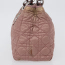 Christian Dior Canage Handtasche Nylon Pink Silber Auth bs32778-3