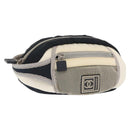 CHANEL Accessory Pouch Nylon White Silver Auth bs32779-1