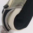 CHANEL Accessory Pouch Nylon White Silver Auth bs32779-9