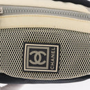 CHANEL Accessory Pouch Nylon White Silver Auth bs32779-17