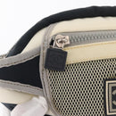 CHANEL Accessory Pouch Nylon White Silver Auth bs32779-18