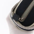 CHANEL Accessory Pouch Nylon White Silver Auth bs32779-19