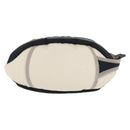 CHANEL Accessory Pouch Nylon White Silver Auth bs32779-2
