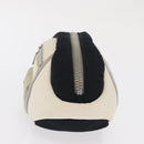 CHANEL Accessory Pouch Nylon White Silver Auth bs32779-3