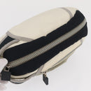 CHANEL Accessory Pouch Nylon White Silver Auth bs32779-6