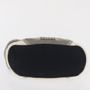 CHANEL Accessory Pouch Nylon White Silver Auth bs32779-5