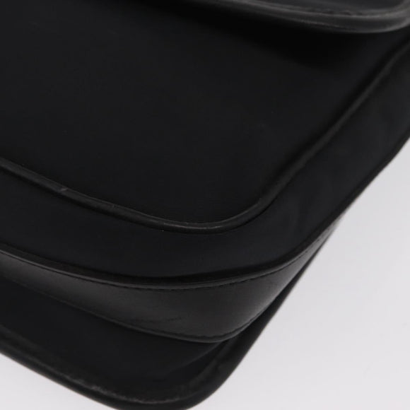 BURBERRY Shoulder Bag Nylon Black Silver Auth bs32780