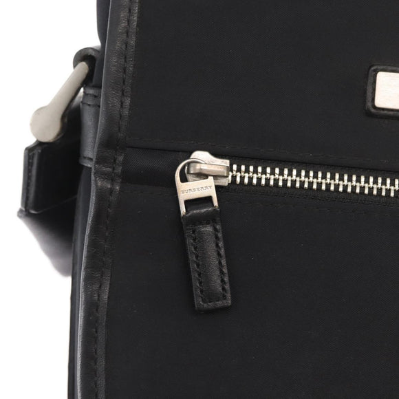 BURBERRY Shoulder Bag Nylon Black Silver Auth bs32780