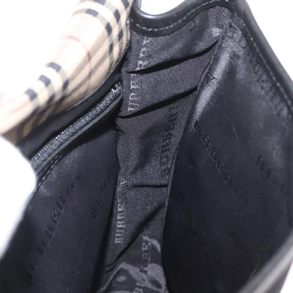 BURBERRY Shoulder Bag Nylon Black Silver Auth bs32780