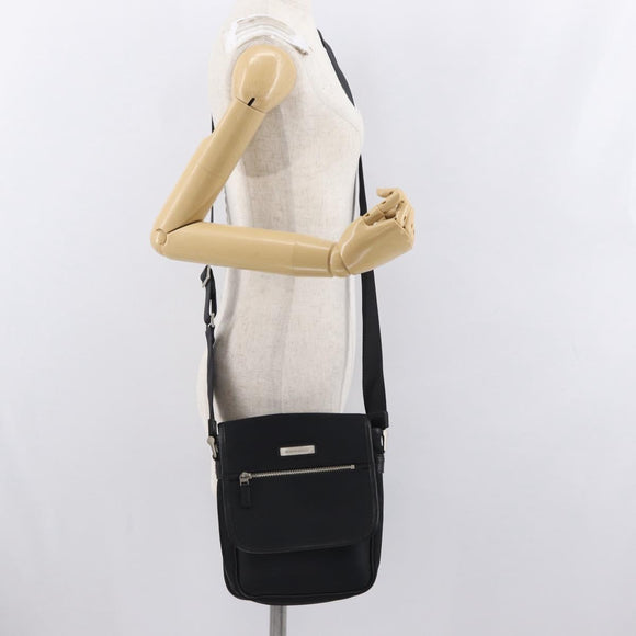 BURBERRY Shoulder Bag Nylon Black Silver Auth bs32780