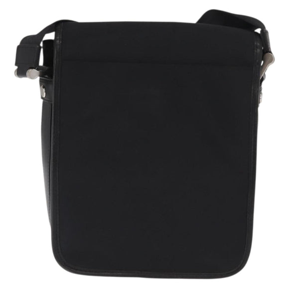 BURBERRY Shoulder Bag Nylon Black Silver Auth bs32780
