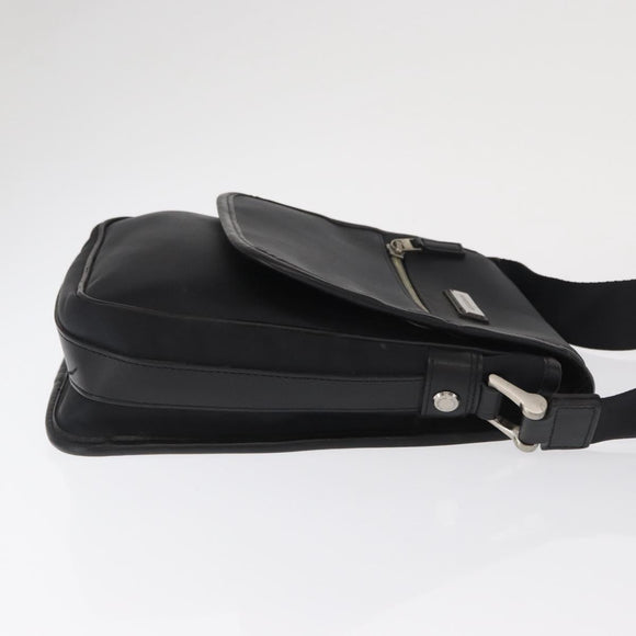 BURBERRY Shoulder Bag Nylon Black Silver Auth bs32780