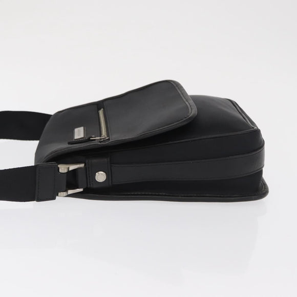 BURBERRY Shoulder Bag Nylon Black Silver Auth bs32780
