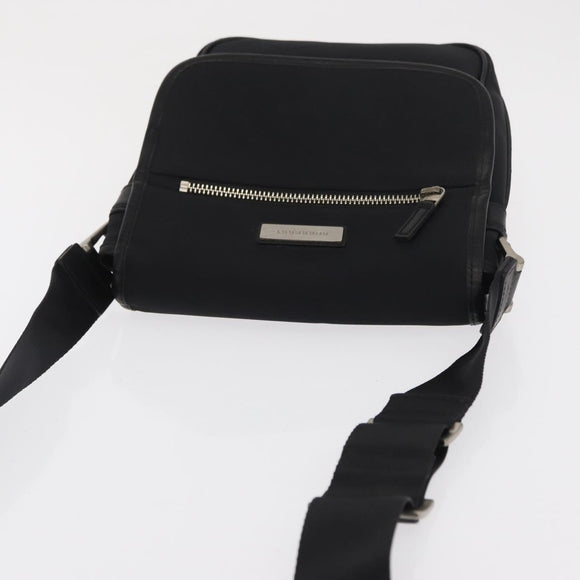 BURBERRY Shoulder Bag Nylon Black Silver Auth bs32780