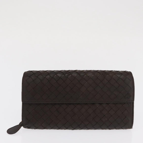 BOTTEGA VENETA INTRECCIATO Wallet Leather 2 Set Black Auth bs32783