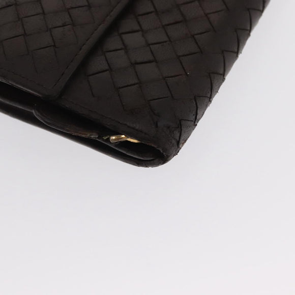 BOTTEGA VENETA INTRECCIATO Wallet Leather 2 Set Black Auth bs32783