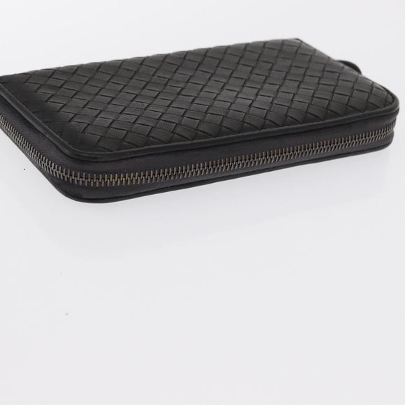 BOTTEGA VENETA INTRECCIATO Wallet Leather 2 Set Black Auth bs32783