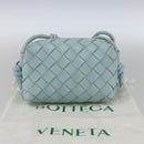BOTTEGA VENETA INTRECCIATO Shoulder Bag Leather Light Blue Gold Auth bs32785V-12