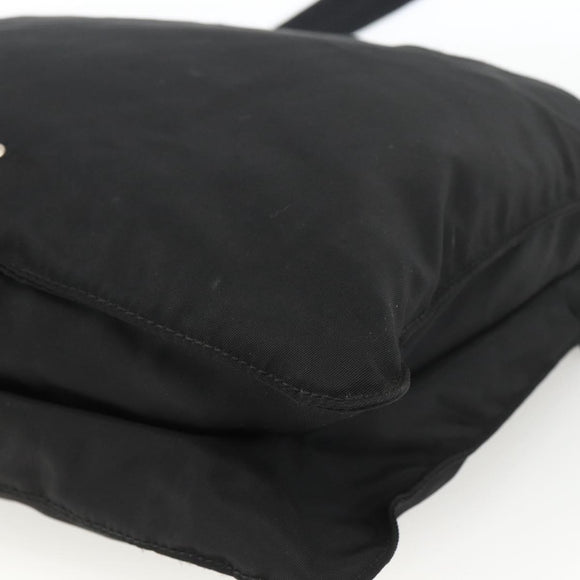 PRADA Shoulder Bag Nylon Black Silver Auth bs32787