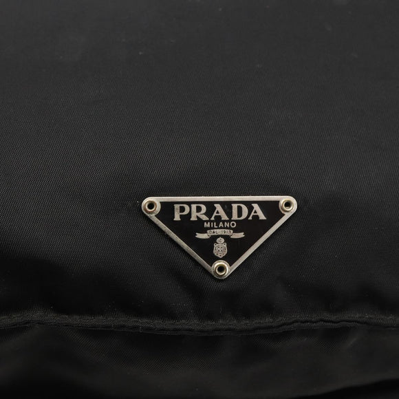 PRADA Shoulder Bag Nylon Black Silver Auth bs32787