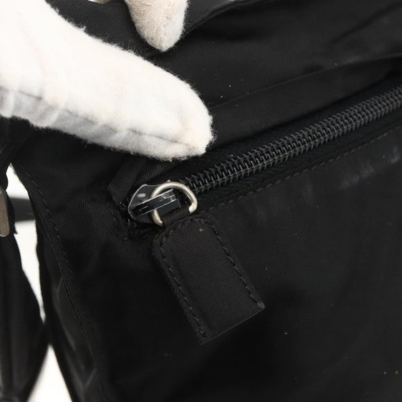 PRADA Shoulder Bag Nylon Black Silver Auth bs32787