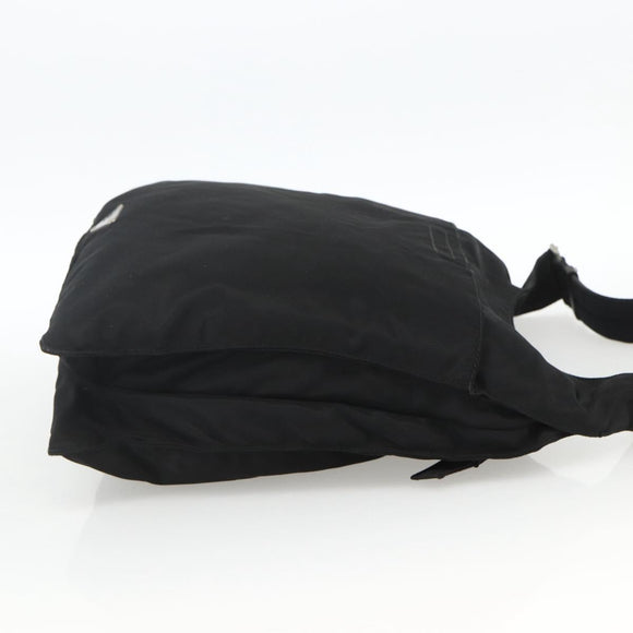 PRADA Shoulder Bag Nylon Black Silver Auth bs32787
