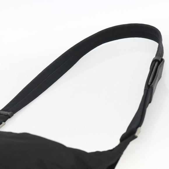 PRADA Shoulder Bag Nylon Black Silver Auth bs32787