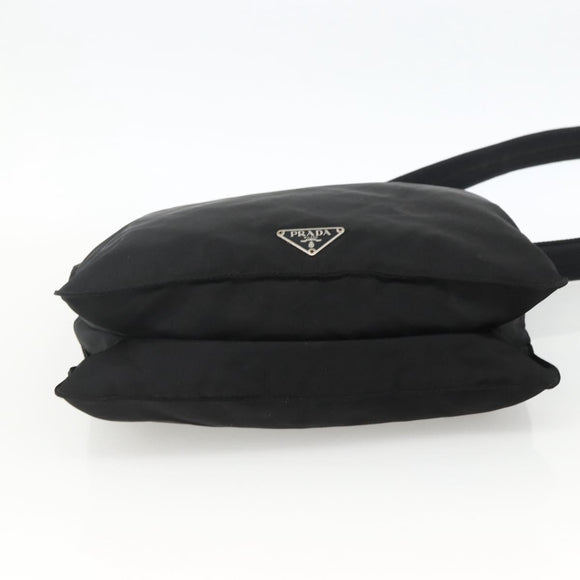 PRADA Shoulder Bag Nylon Black Silver Auth bs32787