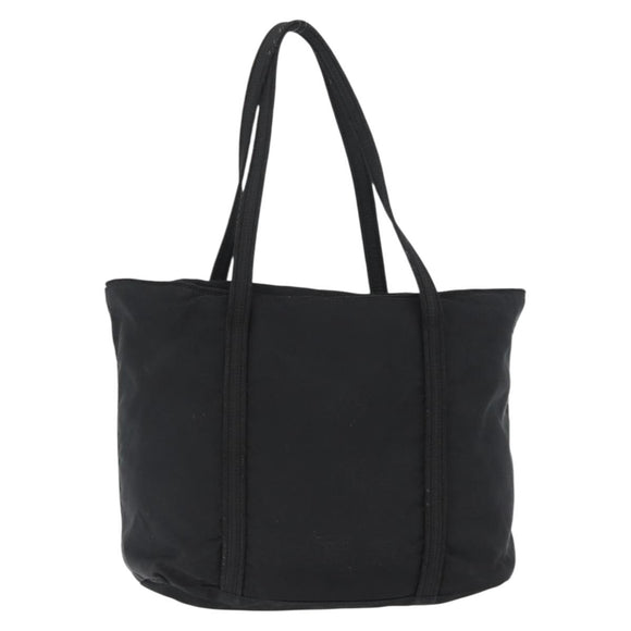 PRADA Tote Bag Nylon Black Silver Auth bs32788