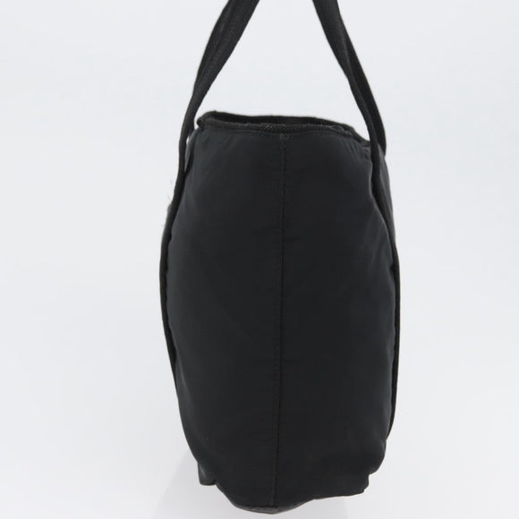 PRADA Tote Bag Nylon Black Silver Auth bs32788