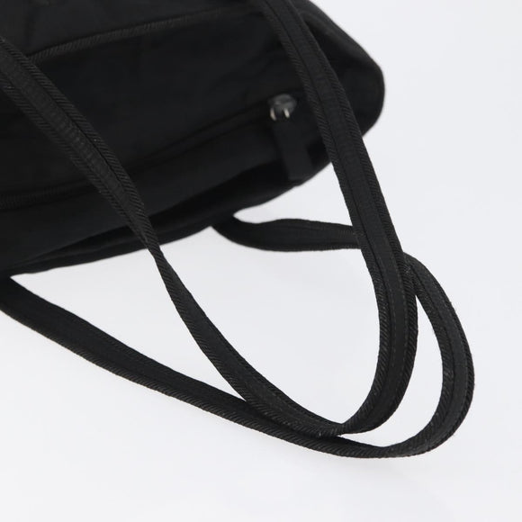 PRADA Tote Bag Nylon Black Silver Auth bs32788