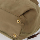 PRADA Tote Bag Nylon Beige Gold Auth bs32789-14