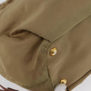 PRADA Tote Bag Nylon Beige Gold Auth bs32789-15