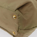 PRADA Tote Bag Nylon Beige Gold Auth bs32789-16