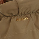 PRADA Tote Bag Nylon Beige Gold Auth bs32789-17