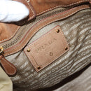 PRADA Tote Bag Nylon Beige Gold Auth bs32789-18