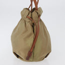 PRADA Tote Bag Nylon Beige Gold Auth bs32789-4