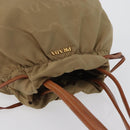 PRADA Tote Bag Nylon Beige Gold Auth bs32789-6