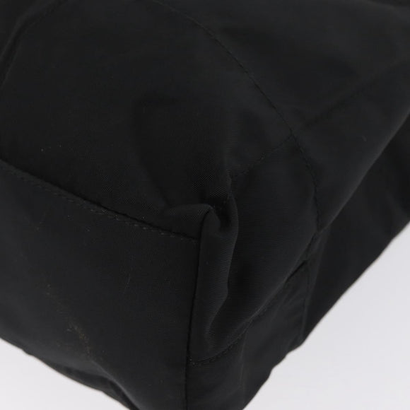 PRADA Tote Bag Nylon Black Silver Auth bs32790