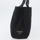 PRADA Tote Bag Nylon Black Silver Auth bs32790-4