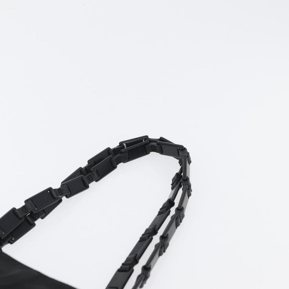 PRADA Tote Bag Nylon Black Silver Auth bs32790
