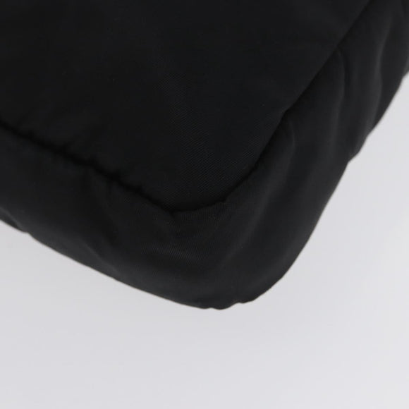 PRADA Pouch Nylon Black Silver Auth bs32791
